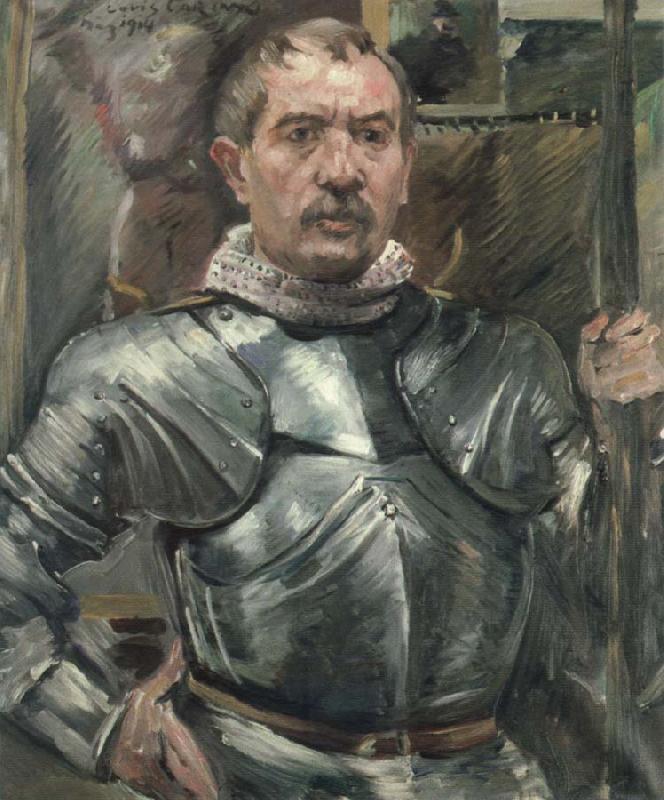 Lovis Corinth self portrait in armor oil painting image